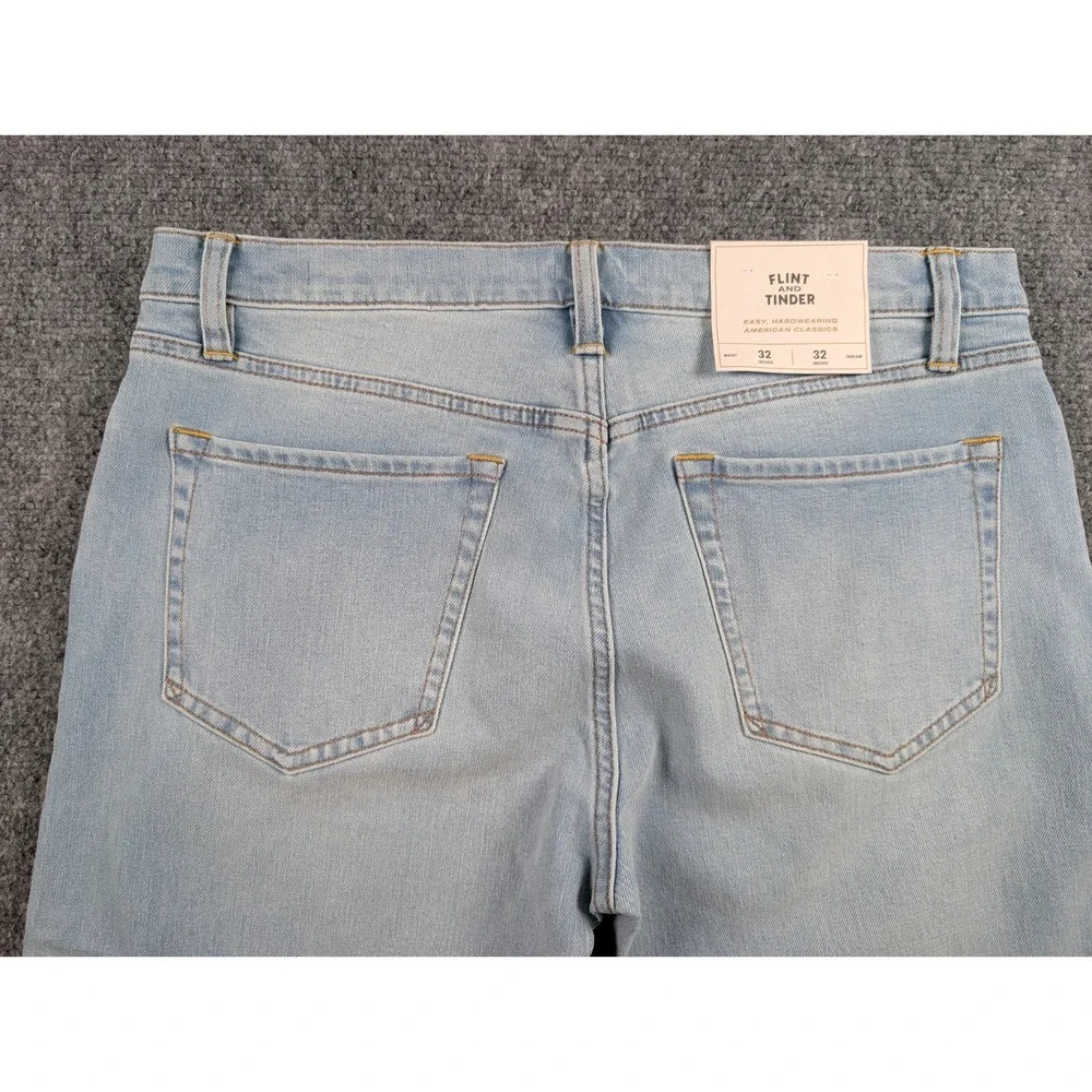 Flint and Tinder Slim Fit Jeans Mens‎ 32/32 Light Wash Stretch Denim NWT